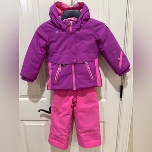 Obermeyer Pink and Purple Kids' Jacket and Bibs